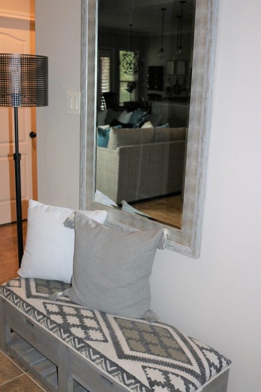 interior designer, interior design, modern farmhouse, after, houston, houston interior designer, the woodlands, modern farmhouse dining room, modern farmhouse living room, farmhouse, interior styling, dining table, chandelier, rug, baskets, art, lamp, console, dining room decor, wallpaper, sofa, love seat, mirror, mantle decor, farmhouse mantle, farmhouse living room, colorful house, colorful living room, colorful dining room