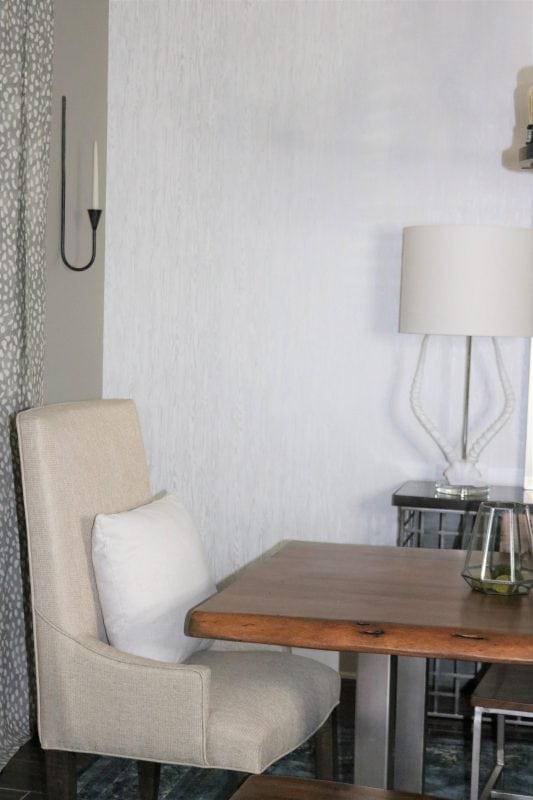 interior designer, interior design, modern farmhouse, after, houston, houston interior designer, the woodlands, modern farmhouse dining room, modern farmhouse living room, farmhouse, interior styling, dining table, chandelier, rug, baskets, art, lamp, console, dining room decor, wallpaper, sofa, love seat, mirror, mantle decor, farmhouse mantle, farmhouse living room, colorful house, colorful living room, colorful dining room