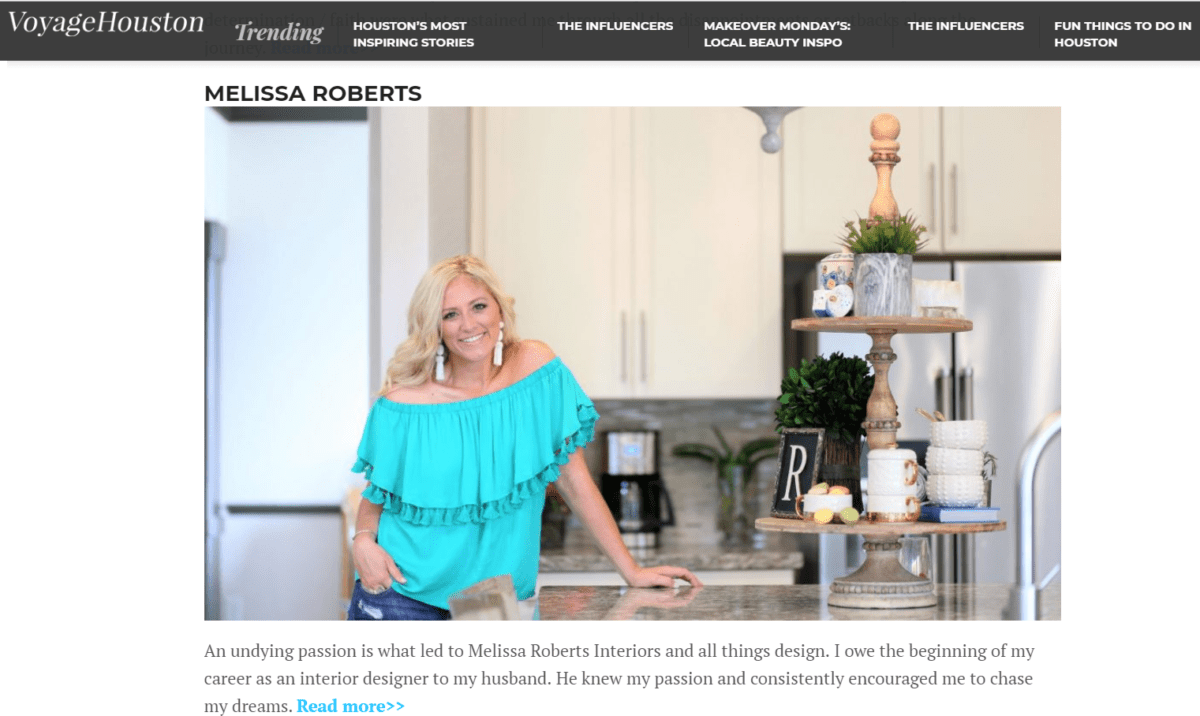 houston interior designer, voyage houston, voyage houston magazine, conversations with the inspiring Melissa Roberts, magazine feature, interior designer, get to know a designer, designer life, about me, melissa roberts interiors