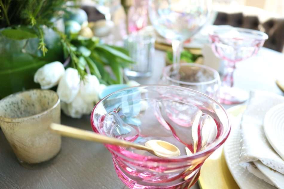 MRI, houston interior designer, home decor influencer, Easter, Easter table setting, Easter flowers, colored glass, spring flowers, cascading flowers, bunny, kids Easter table, fun Easter table setting, Easter decorations, how to decorate for Easter, easy Easter decorations, pink glasses, Easter table setting, Easter tabelscape, elegant dining table, whimsical kids table, playful easter table, vintage table setting, table setting ideas, easter table setting ideas, colorful table setting, achievable easter table setting, table décor, chic easter table setting, budget friendly table setting