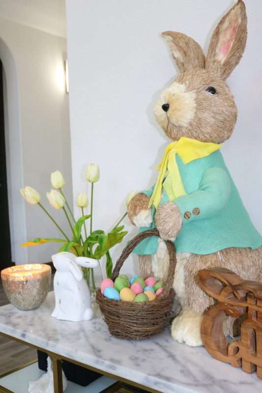 MRI, houston interior designer, home decor influencer, Easter, Easter table setting, Easter flowers, colored glass, spring flowers, cascading flowers, bunny, kids Easter table, fun Easter table setting, Easter decorations, how to decorate for Easter, easy Easter decorations, pink glasses, Easter table setting, Easter tabelscape, elegant dining table, whimsical kids table, playful easter table, vintage table setting, table setting ideas, easter table setting ideas, colorful table setting, achievable easter table setting, table décor, chic easter table setting, budget friendly table setting