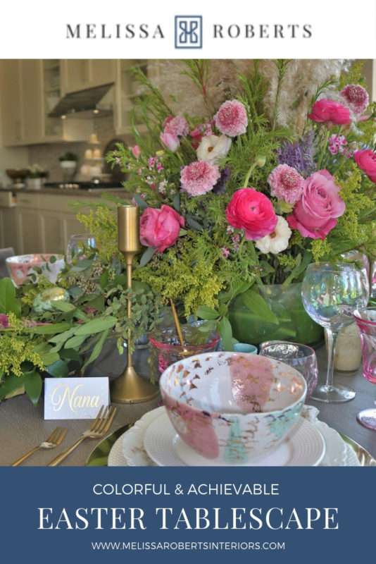 MRI, houston interior designer, home decor influencer, Easter, Easter table setting, Easter flowers, colored glass, spring flowers, cascading flowers, bunny, kids Easter table, fun Easter table setting, Easter decorations, how to decorate for Easter, easy Easter decorations, pink glasses, Easter table setting, Easter tabelscape, elegant dining table, whimsical kids table, playful easter table, vintage table setting, table setting ideas, easter table setting ideas, colorful table setting, achievable easter table setting, table décor, chic easter table setting, budget friendly table setting