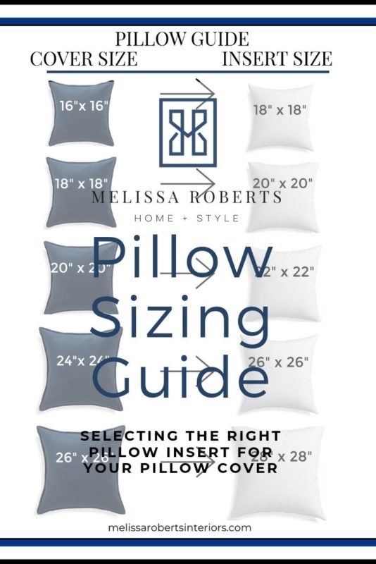 Decorative Pillow Size Chart
