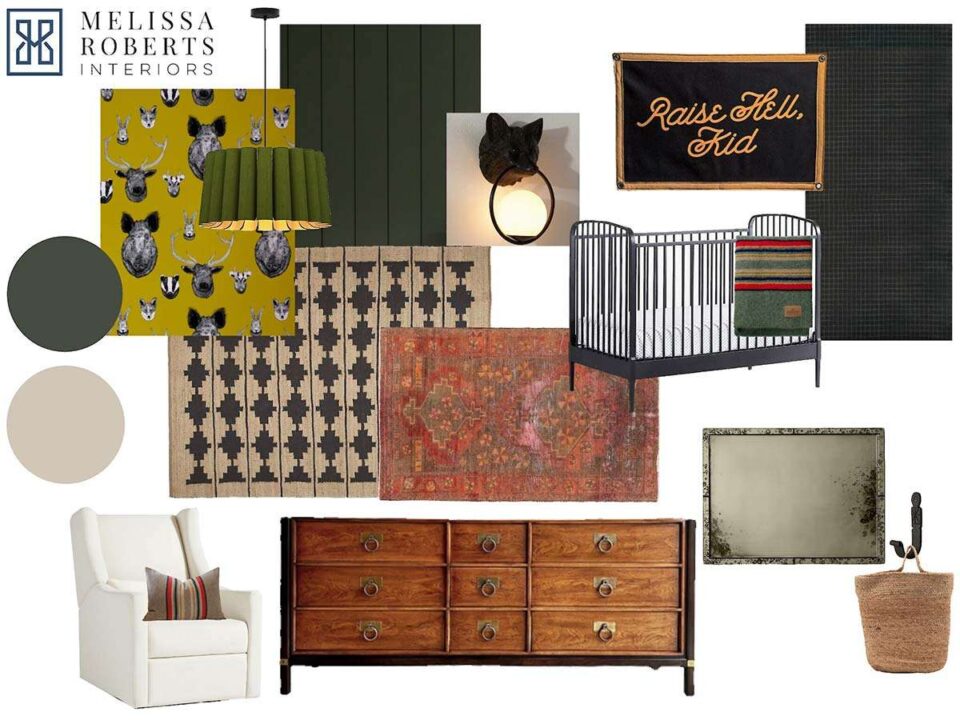 Boy's Nursery Concept Board Boy's Nursery Concept Board