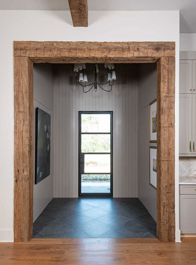 FM 408 Reclaimed Beam Entryway